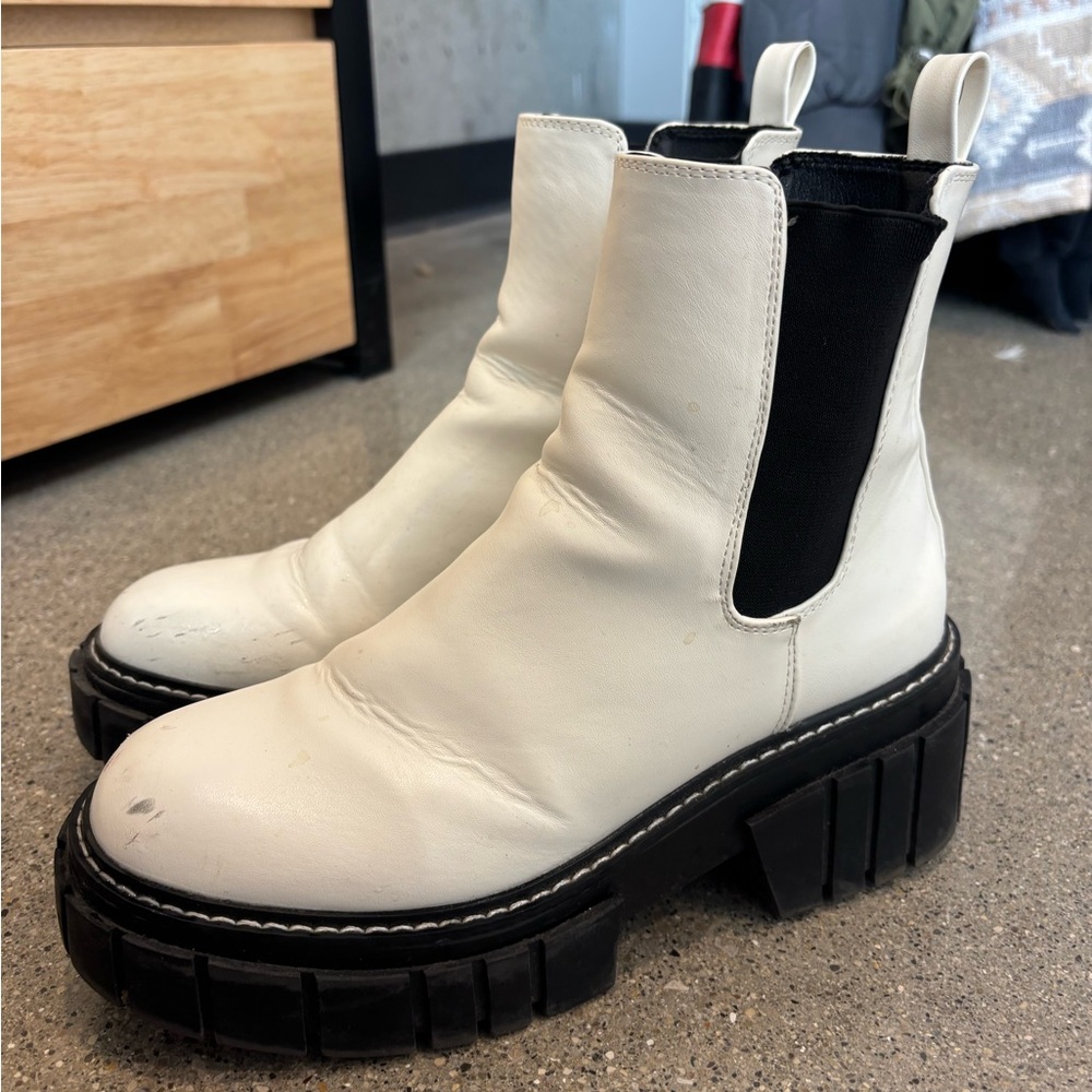 Madden Girl White Platform Boots